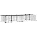VidaXL 28-panelová klietka pre domáce zvieratá čierna 35x35 cm oceľ – Obrázok 2