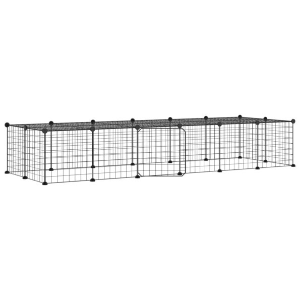 VidaXL 28-panelová klietka pre domáce zvieratá čierna 35x35 cm oceľ – Obrázok 2
