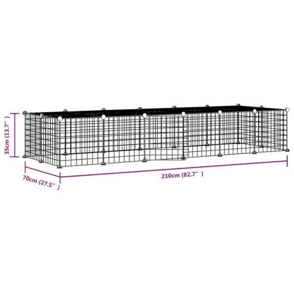 VidaXL 28-panelová klietka pre domáce zvieratá čierna 35x35 cm oceľ – Obrázok 4