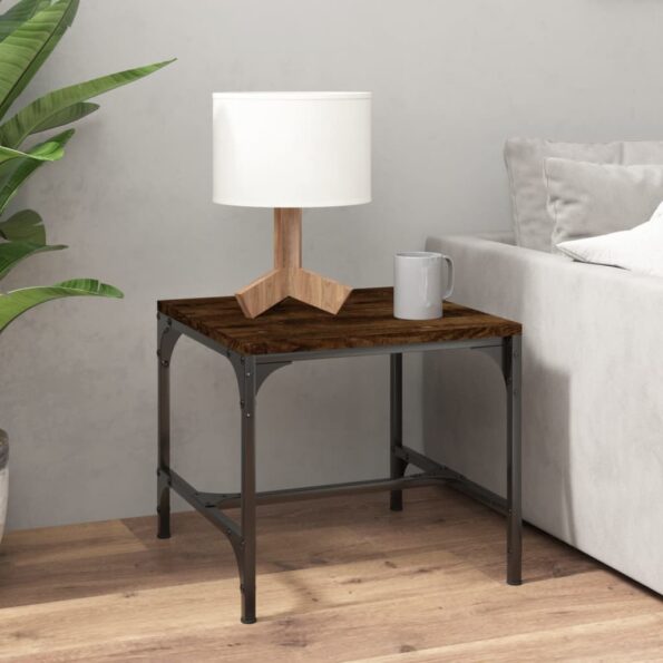 vidaXL Bočné stolíky 2 ks dymový dub 40x40x35 spracované drevo – Obrázok 3