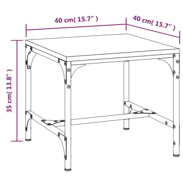 vidaXL Bočné stolíky 2 ks dymový dub 40x40x35 spracované drevo – Obrázok 10