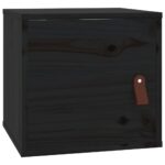 vidaXL Nástenné skrinky 2 ks čierne 31,5x30x30 cm masívna borovica – Obrázok 3