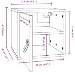 vidaXL Nástenné skrinky 2 ks čierne 31,5x30x30 cm masívna borovica – Obrázok 12