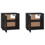 vidaXL Nástenné skrinky 2 ks čierne 31,5x30x30 cm masívna borovica – Obrázok 6