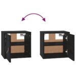 vidaXL Nástenné skrinky 2 ks čierne 31,5x30x30 cm masívna borovica – Obrázok 7