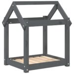vidaXL Posteľ pre psa sivá 61x50x70 cm borovicový masív – Obrázok 2