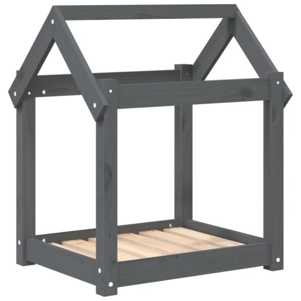 vidaXL Posteľ pre psa sivá 61x50x70 cm borovicový masív – Obrázok 2