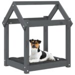 vidaXL Posteľ pre psa sivá 61x50x70 cm borovicový masív – Obrázok 4