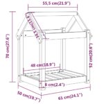 vidaXL Posteľ pre psa sivá 61x50x70 cm borovicový masív – Obrázok 8