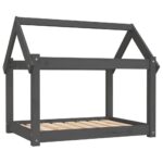 vidaXL Posteľ pre psa sivá 81x60x70 cm borovicový masív – Obrázok 2