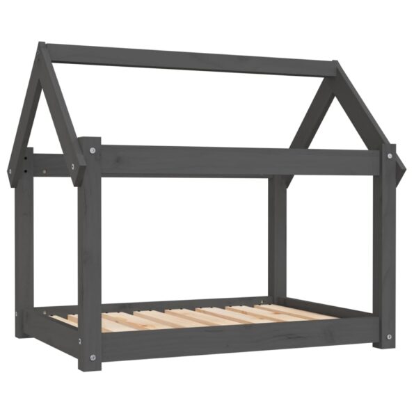 vidaXL Posteľ pre psa sivá 81x60x70 cm borovicový masív – Obrázok 2