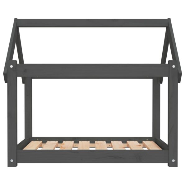 vidaXL Posteľ pre psa sivá 81x60x70 cm borovicový masív – Obrázok 5