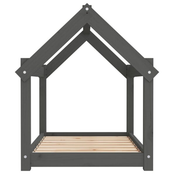 vidaXL Posteľ pre psa sivá 81x60x70 cm borovicový masív – Obrázok 6