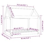 vidaXL Posteľ pre psa sivá 81x60x70 cm borovicový masív – Obrázok 8