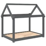 vidaXL Posteľ pre psa sivá 101x70x90 cm borovicový masív – Obrázok 2