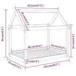 vidaXL Posteľ pre psa sivá 101x70x90 cm borovicový masív – Obrázok 8