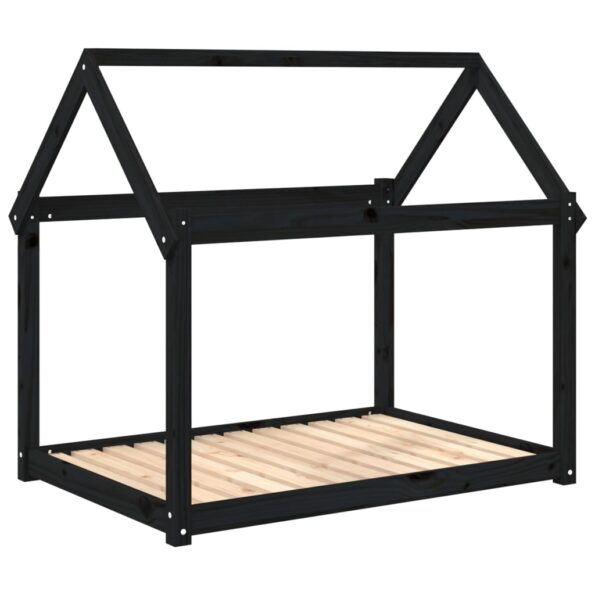 vidaXL Posteľ pre psa čierna 111x80x100 cm borovicový masív – Obrázok 2