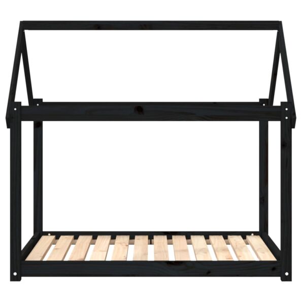 vidaXL Posteľ pre psa čierna 111x80x100 cm borovicový masív – Obrázok 5