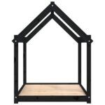 vidaXL Posteľ pre psa čierna 111x80x100 cm borovicový masív – Obrázok 6