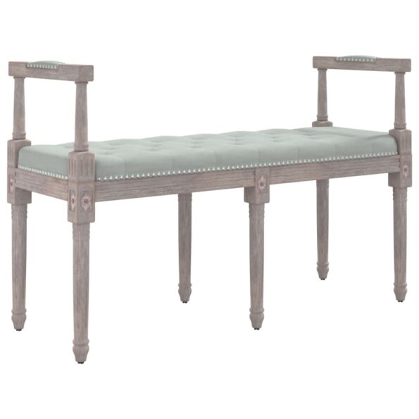 vidaXL Lavička bledosivá 110x40x70 cm zamat – Obrázok 2