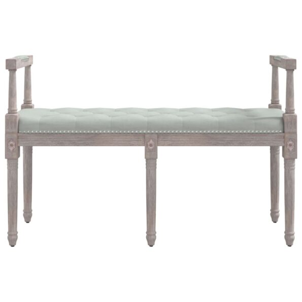 vidaXL Lavička bledosivá 110x40x70 cm zamat – Obrázok 3