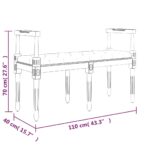 vidaXL Lavička bledosivá 110x40x70 cm zamat – Obrázok 7