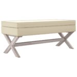 vidaXL Úložná taburetka 110x45x49 cm, ľan – Obrázok 2