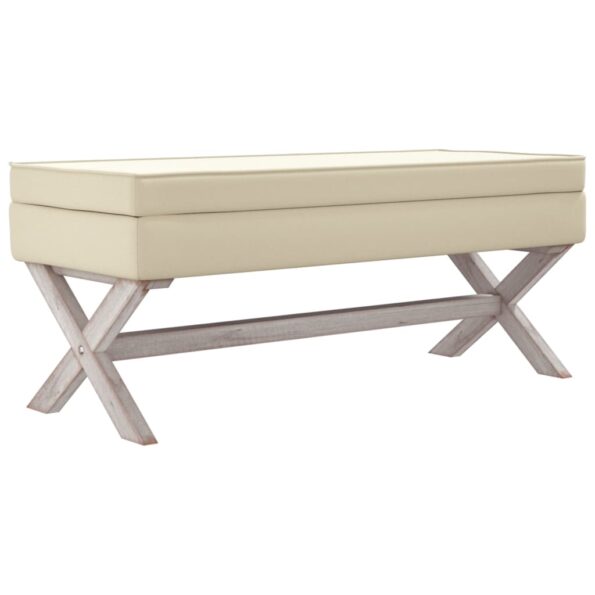 vidaXL Úložná taburetka 110x45x49 cm, ľan – Obrázok 2