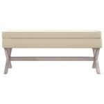 vidaXL Úložná taburetka 110x45x49 cm, ľan – Obrázok 3