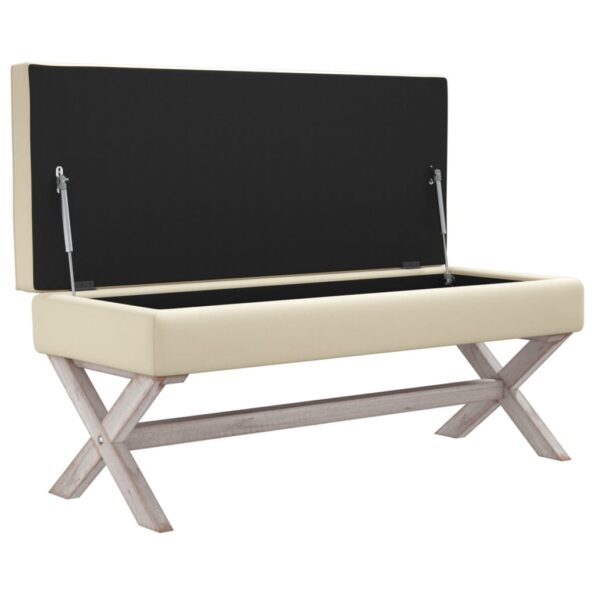 vidaXL Úložná taburetka 110x45x49 cm, ľan – Obrázok 4