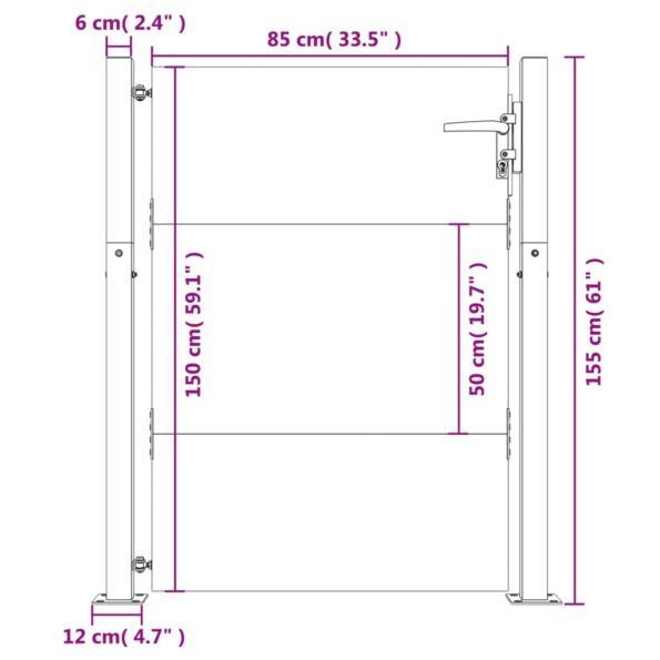 vidaXL Záhradná brána 100x150 cm, cortenová oceľ – Obrázok 11