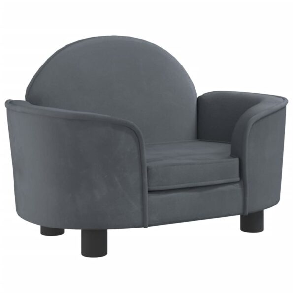 vidaXL Posteľ pre psa tmavosivá 66x40x45 cm zamat – Obrázok 2
