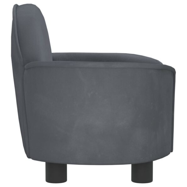vidaXL Posteľ pre psa tmavosivá 66x40x45 cm zamat – Obrázok 4