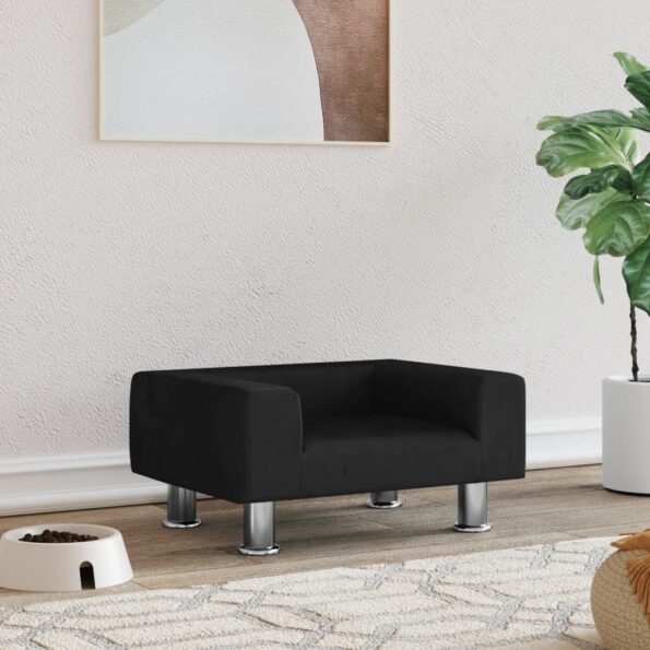 vidaXL Pelech pre psa čierny 50x40x26,5 cm zamat – Obrázok 2