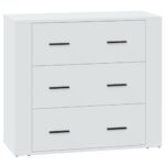 vidaXL Komoda biela 80x33x70 cm spracované drevo – Obrázok 2