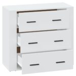 vidaXL Komoda biela 80x33x70 cm spracované drevo – Obrázok 4