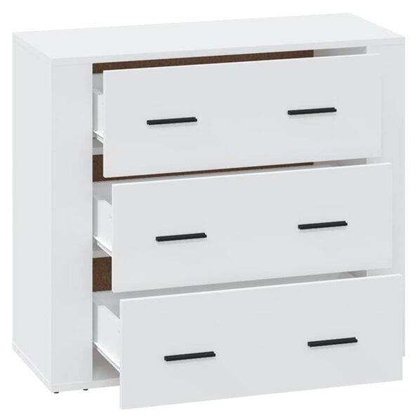 vidaXL Komoda biela 80x33x70 cm spracované drevo – Obrázok 4