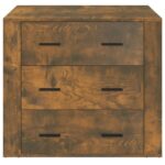 vidaXL Komoda dymový dub 80x33x70 cm spracované drevo – Obrázok 3