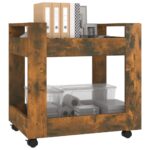 vidaXL Stolový vozík dymový dub 60x45x60 cm spracované drevo – Obrázok 3