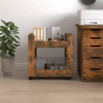 vidaXL Stolový vozík dymový dub 60x45x60 cm spracované drevo – Obrázok 4