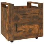 vidaXL Stolový vozík dymový dub 60x45x60 cm spracované drevo – Obrázok 2