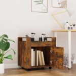 vidaXL Stolový vozík dymový dub 60x45x60 cm spracované drevo – Obrázok 3
