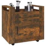 vidaXL Stolový vozík dymový dub 60x45x60 cm spracované drevo – Obrázok 4