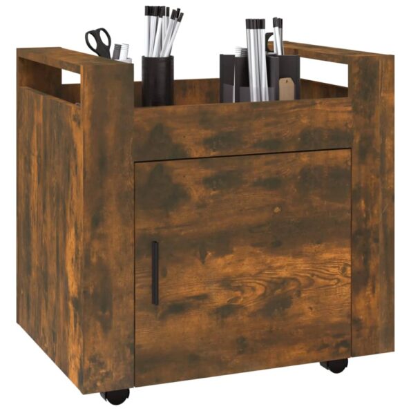 vidaXL Stolový vozík dymový dub 60x45x60 cm spracované drevo – Obrázok 4