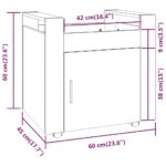 vidaXL Stolový vozík dymový dub 60x45x60 cm spracované drevo – Obrázok 11