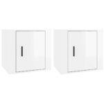 vidaXL Nočné stolíky 2 ks lesklé biele 50x39x47 cm – Obrázok 2