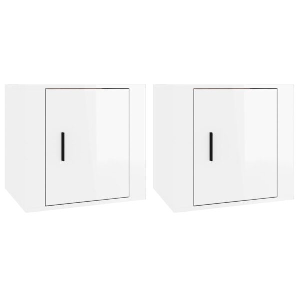 vidaXL Nočné stolíky 2 ks lesklé biele 50x39x47 cm – Obrázok 2