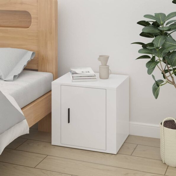 vidaXL Nočné stolíky 2 ks lesklé biele 50x39x47 cm – Obrázok 3
