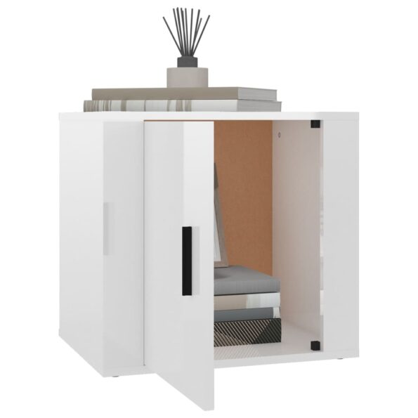 vidaXL Nočné stolíky 2 ks lesklé biele 50x39x47 cm – Obrázok 4