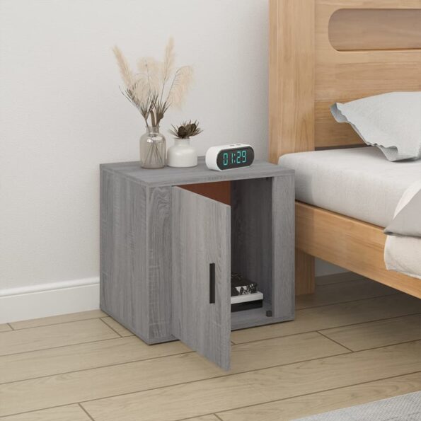 vidaXL Nočný stolík sivý sonoma 50x39x47 cm – Obrázok 3